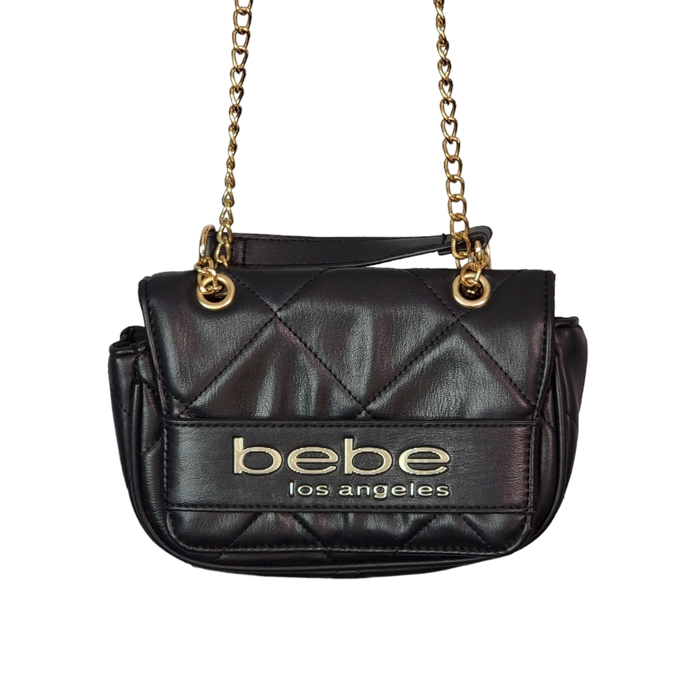 Bebe Los Angeles Vivian Small Shoulder Clutch Leather Bag Purse - Picture 3 of 11